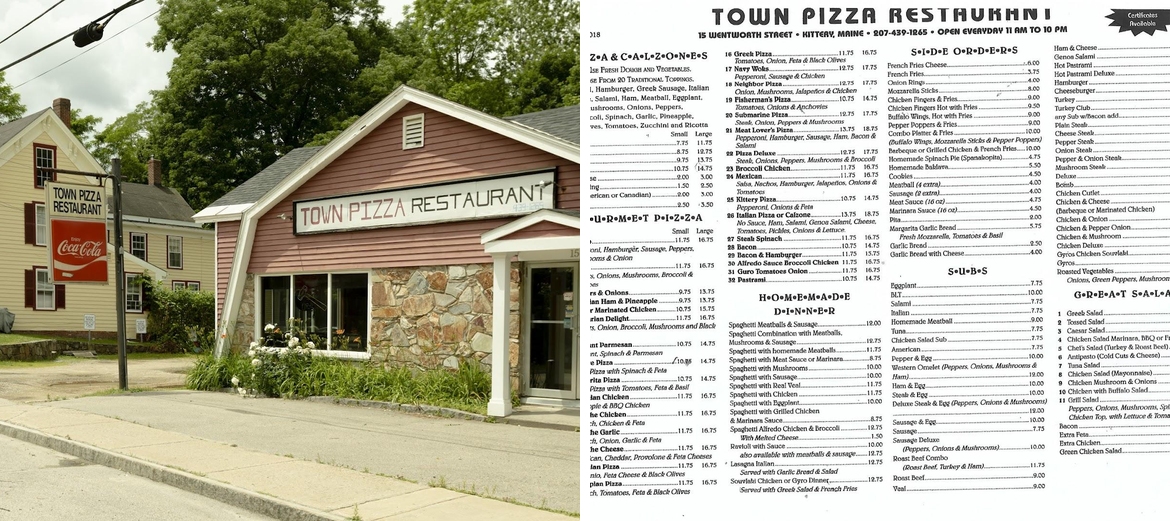 Town Pizza Restaurant Menu