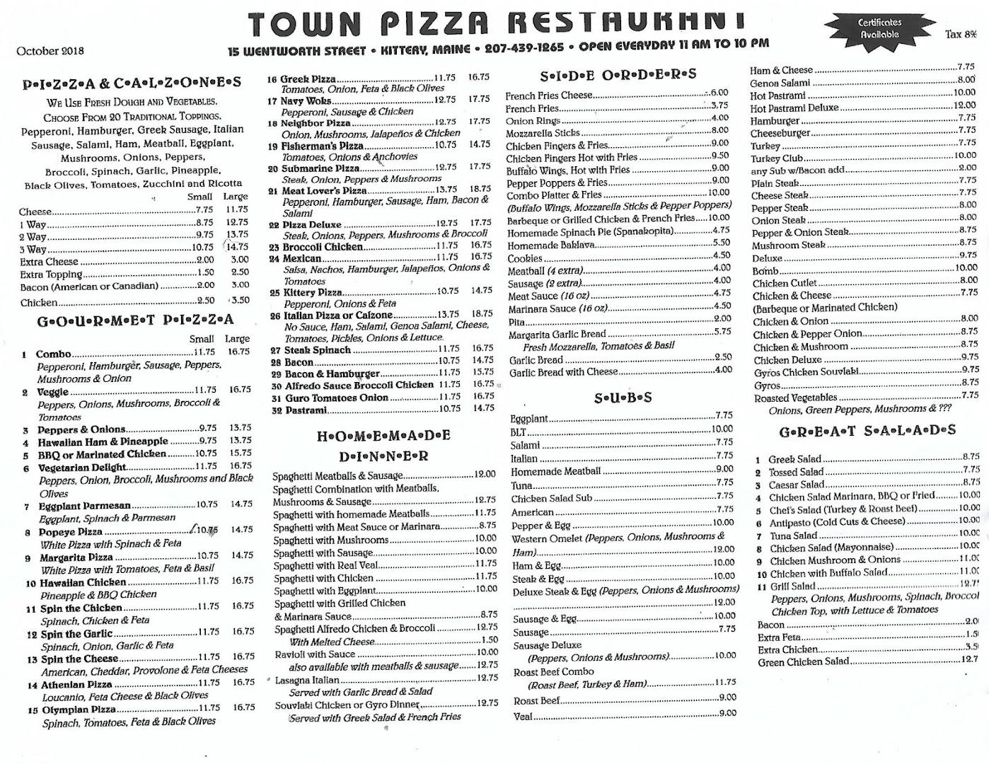 Town Pizza Restaurant